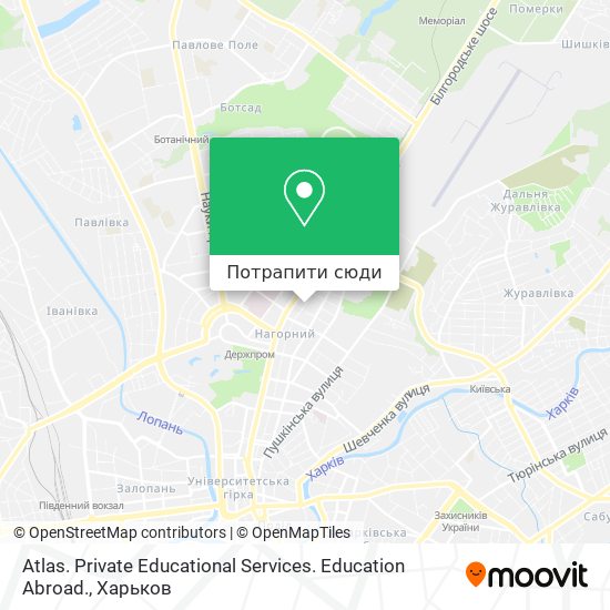 Карта Atlas. Private Educational Services. Education Abroad.