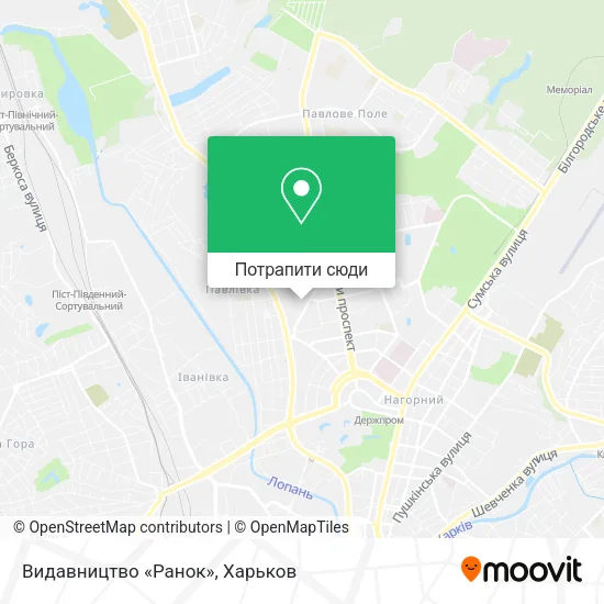 Карта Видавництво «Ранок»