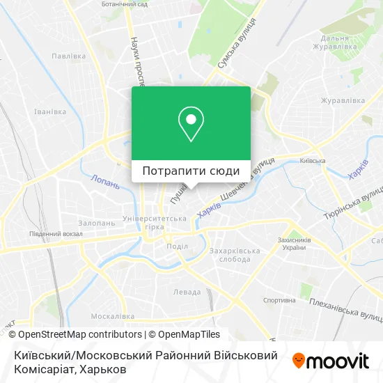 Карта Київський / Московський Районний Військовий Комісаріат