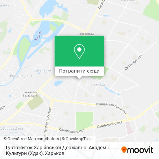 Карта Гуртожиток Харківської Державної Академії Культури (Хдак)