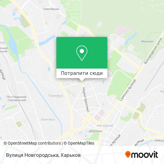 Карта Вулиця Новгородська