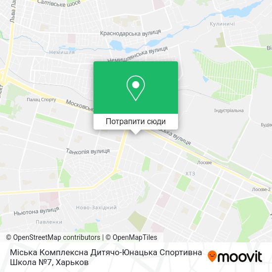 Карта Міська Комплексна Дитячо-Юнацька Спортивна Школа №7