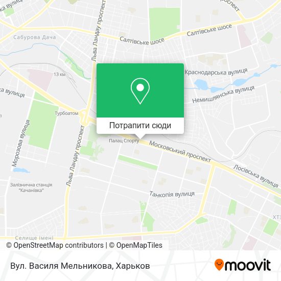 Карта Вул. Василя Мельникова
