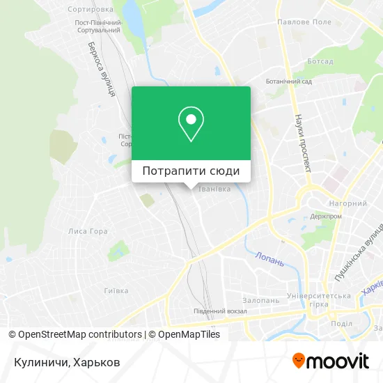 Карта Кулиничи