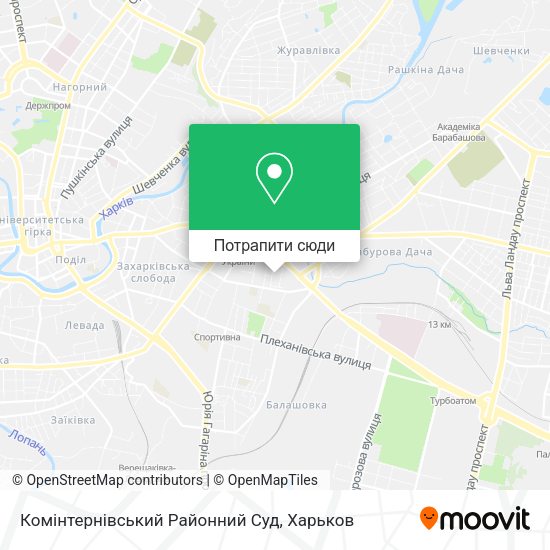 Карта Комінтернівський Районний Суд