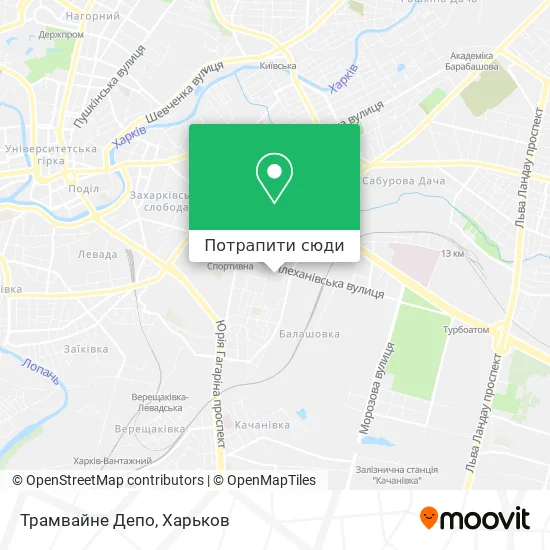 Карта Трамвайне Депо