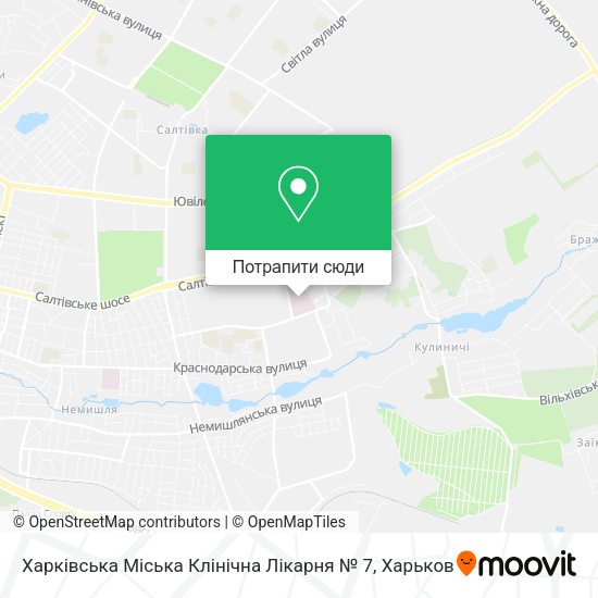 Карта Харківська Міська Клінічна Лікарня № 7