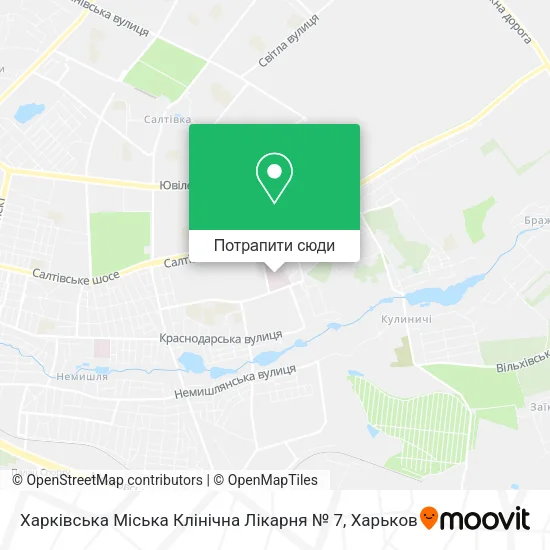 Карта Харківська Міська Клінічна Лікарня № 7