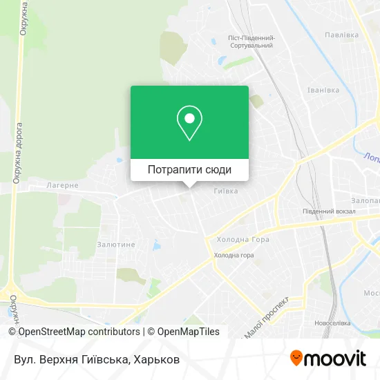 Карта Вул. Верхня Гиївська