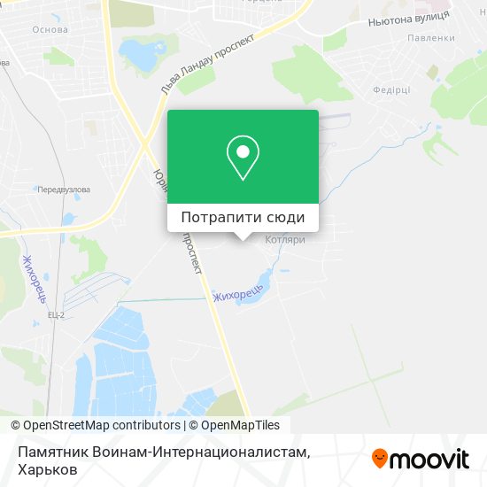 Карта Памятник Воинам-Интернационалистам