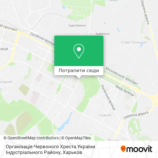 Карта Організація Червоного Хреста України Індустріального Району