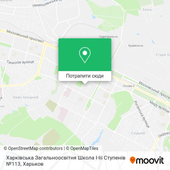Карта Харківська Загальноосвітня Школа І-Ііі Ступенів №113