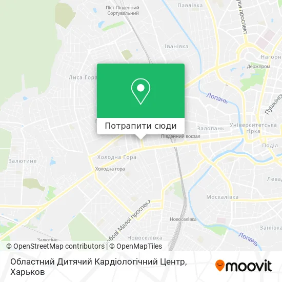 Карта Областний Дитячий Кардіологічний Центр