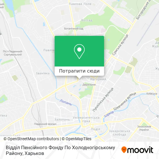 Карта Відділ Пенсійного Фонду По Холодногірському Району