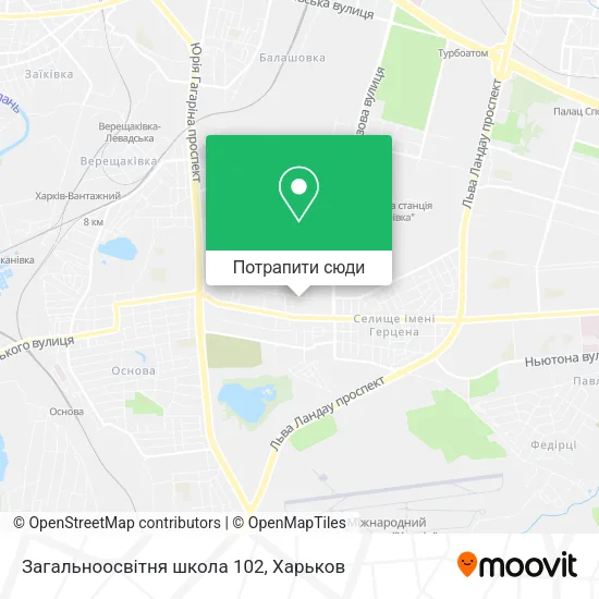 Карта Загальноосвітня школа 102