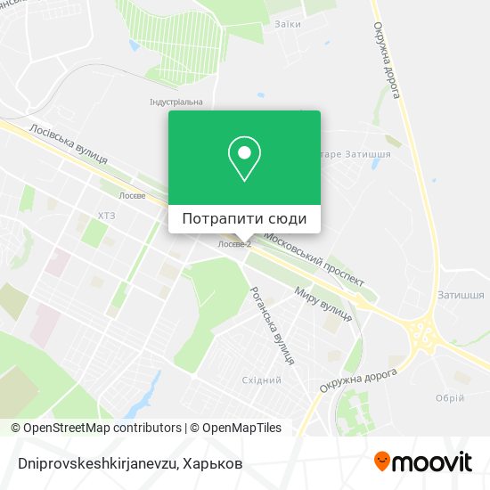 Карта Dniprovskeshkirjanevzu