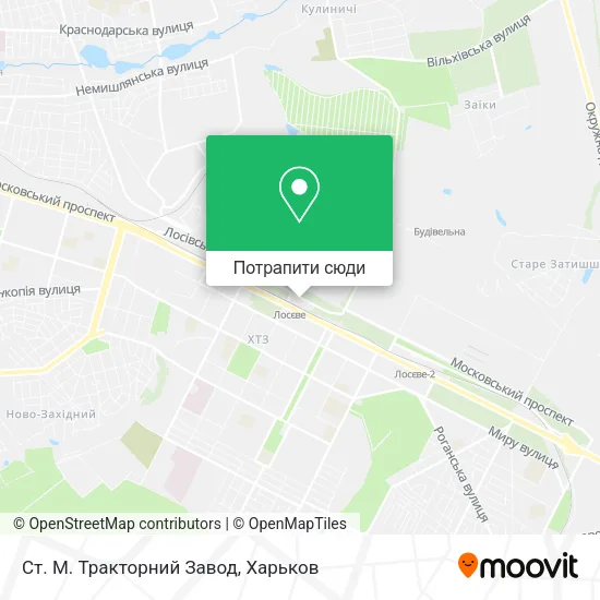 Карта Ст. М. Тракторний Завод
