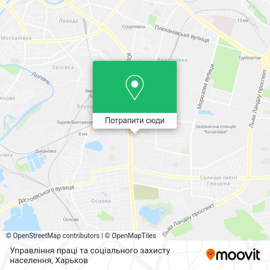 Карта Управління праці та соціального захисту населення