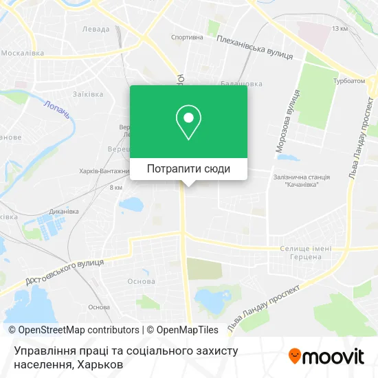Карта Управління праці та соціального захисту населення