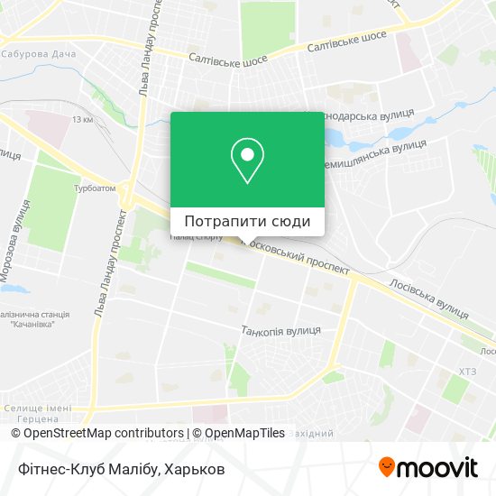 Карта Фітнес-Клуб Малібу