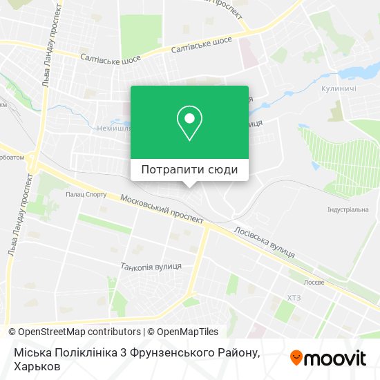 Карта Міська Поліклініка 3 Фрунзенського Району