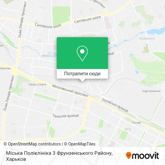 Карта Міська Поліклініка 3 Фрунзенського Району