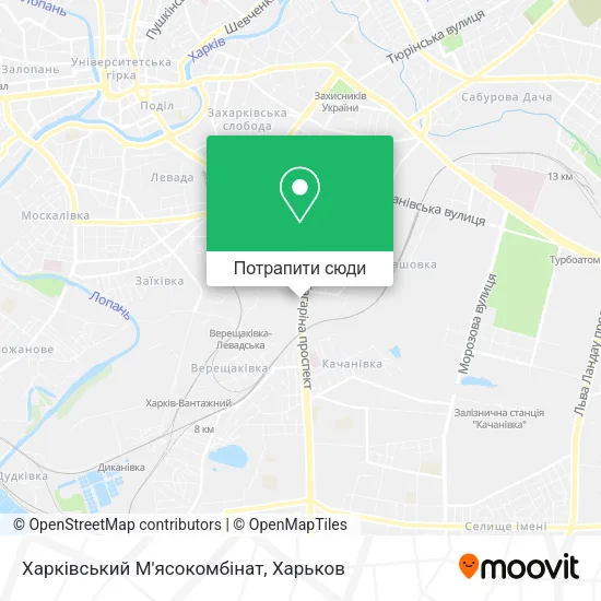 Карта Харківський М'ясокомбінат