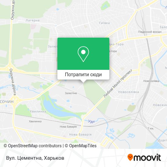 Карта Вул. Цементна