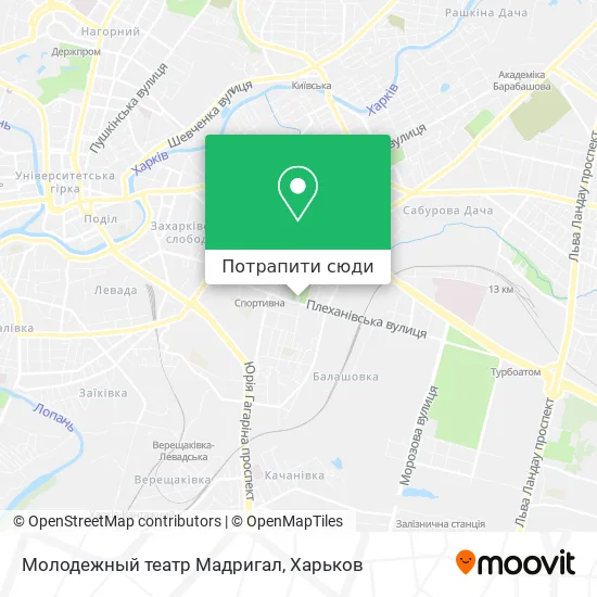 Карта Молодежный театр Мадригал