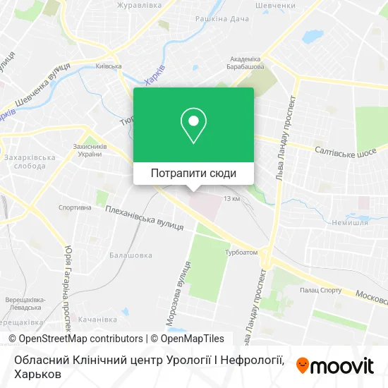 Карта Обласний Клінічний центр Урології І Нефрології