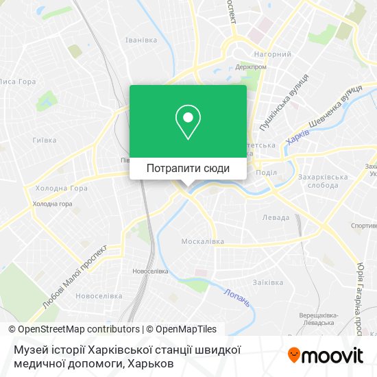 Карта Музей історії Харківської станції швидкої медичної допомоги