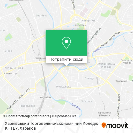 Карта Харківський Торговельно-Економічний Коледж КНТЕУ