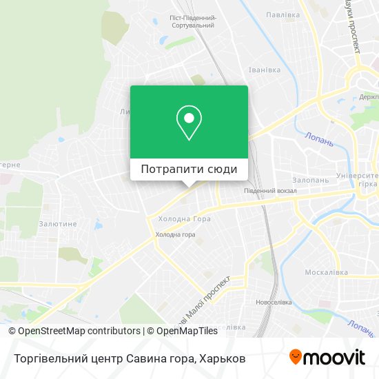 Карта Торгівельний центр Савина гора