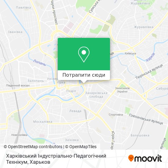 Карта Харківський Індустріально-Педагогічний Технікум