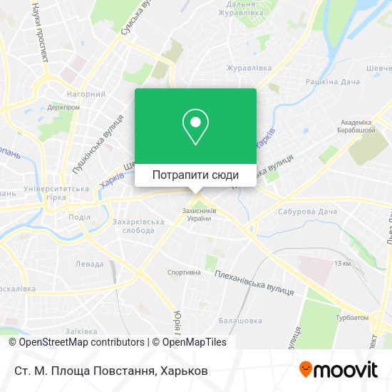 Карта Ст. М. Площа Повстання