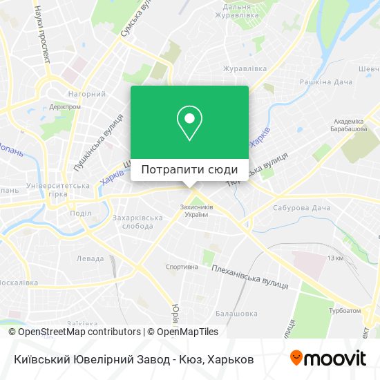 Карта Київський Ювелірний Завод - Кюз
