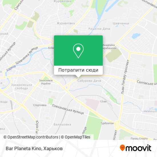 Карта Bar Planeta Kino