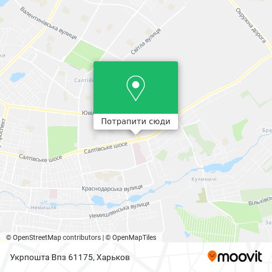 Карта Укрпошта Впз 61175