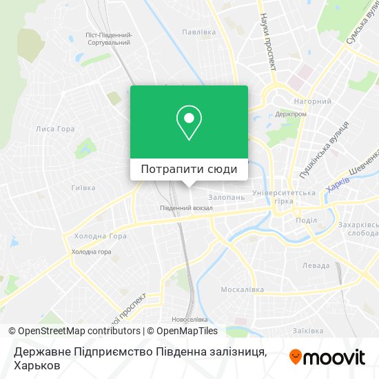 Карта Державне Підприємство Південна залізниця