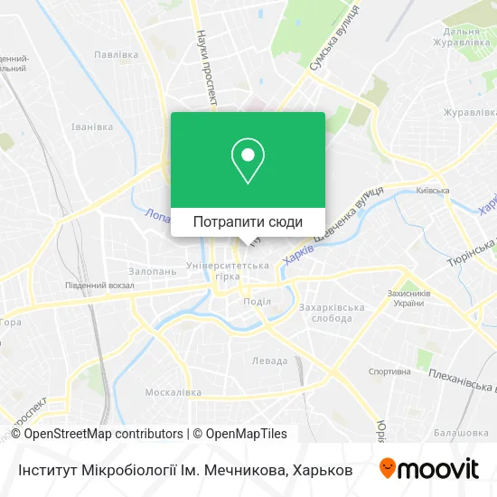 Карта Інститут Мікробіології Ім. Мечникова