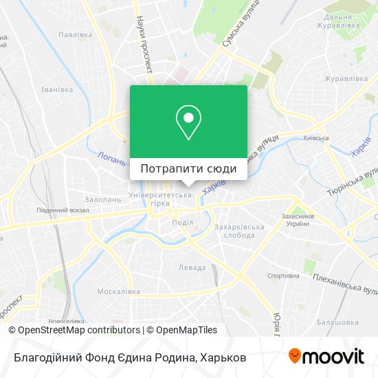 Карта Благодійний Фонд Єдина Родина
