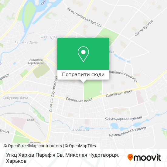 Карта Угкц Харків Парафія Св. Миколая Чудотворця