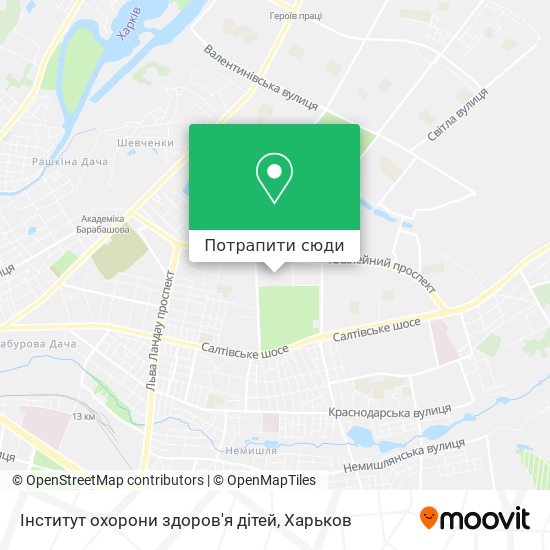 Карта Інститут охорони здоров'я дітей
