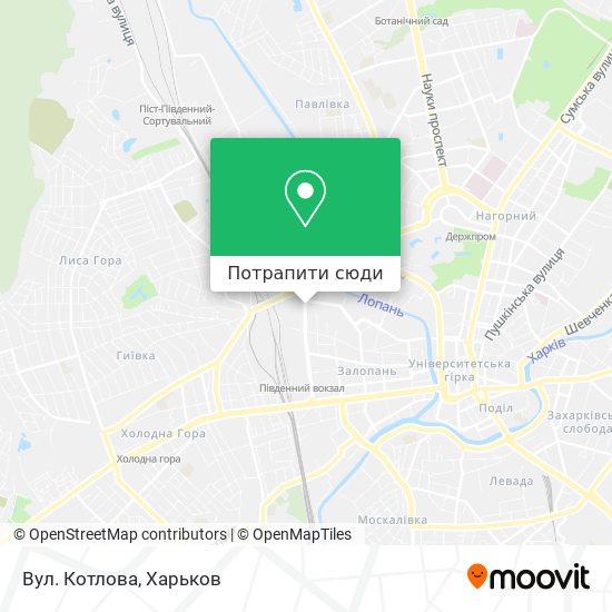 Карта Вул. Котлова