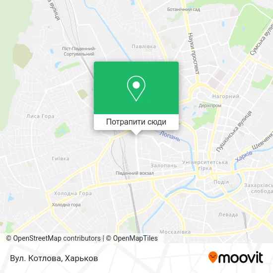 Карта Вул. Котлова