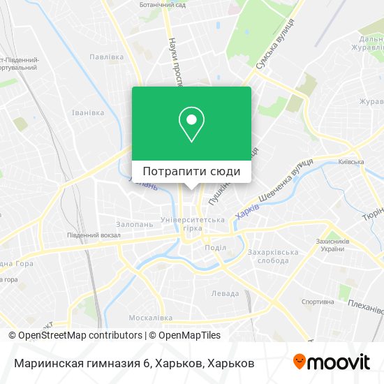 Карта Мариинская гимназия 6, Харьков