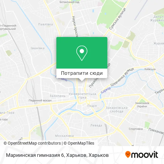 Карта Мариинская гимназия 6, Харьков