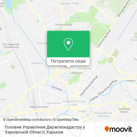 Карта Головне Управління Держгеокадастру у Харківській Області