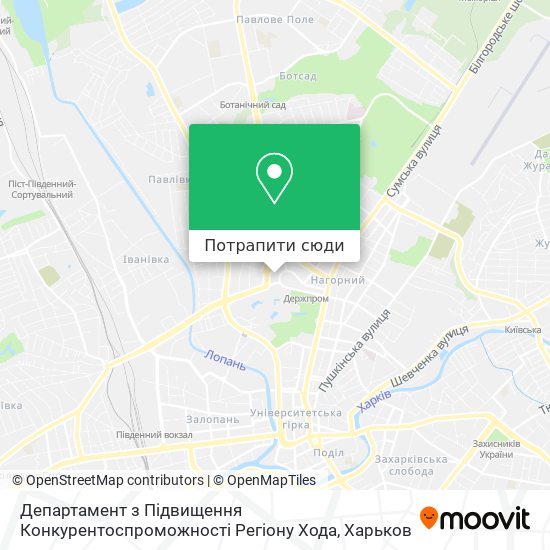 Карта Департамент з Підвищення Конкурентоспроможності Регіону Хода