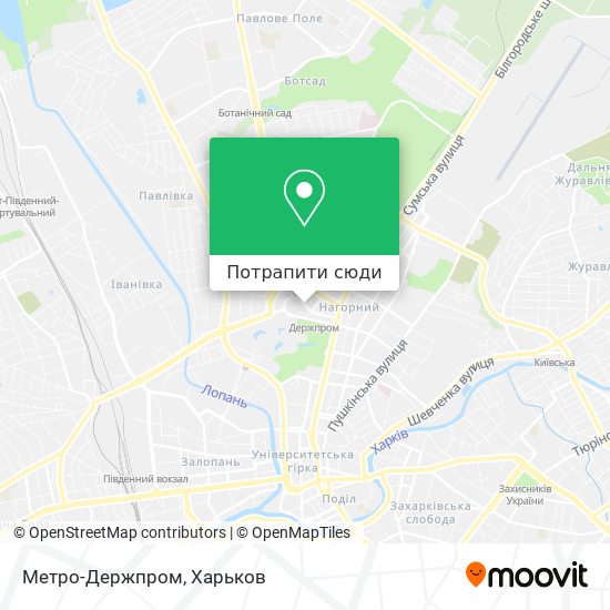 Карта Метро-Держпром